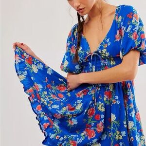 Free People Perfect Day Printed Floral Mini Dress
